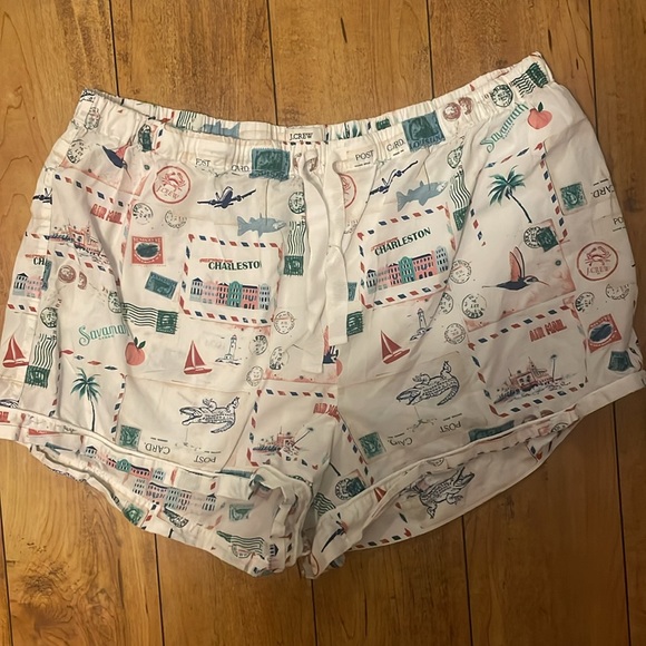 J. Crew White Travel-Themed Pajama Set - Picture 3 of 5